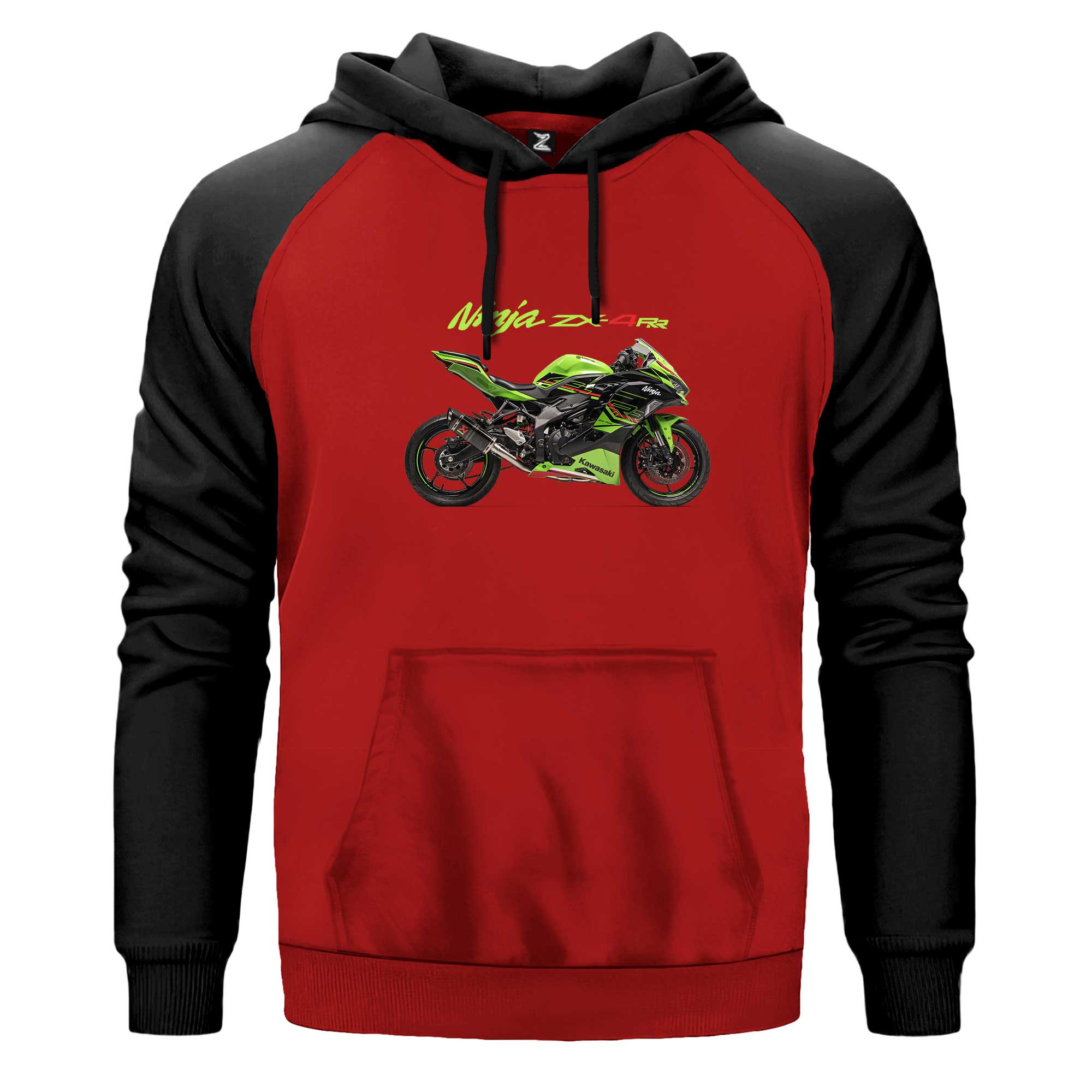 Kawasaki Ninja Çift Renk Reglan Kol Sweatshirt / Hoodie | Zepplin