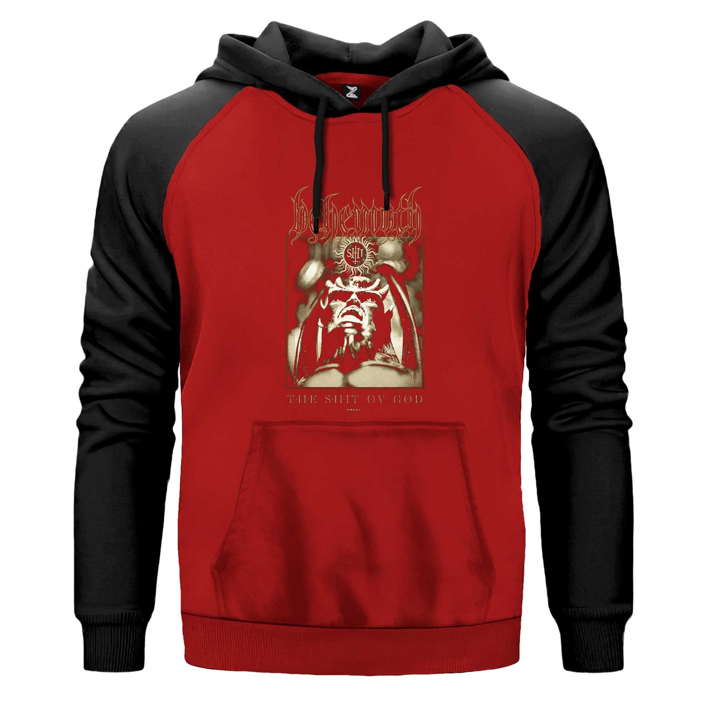 Behemoth The Shit Ov God Renkli Reglan Kol Sweatshirt Kapşonlu