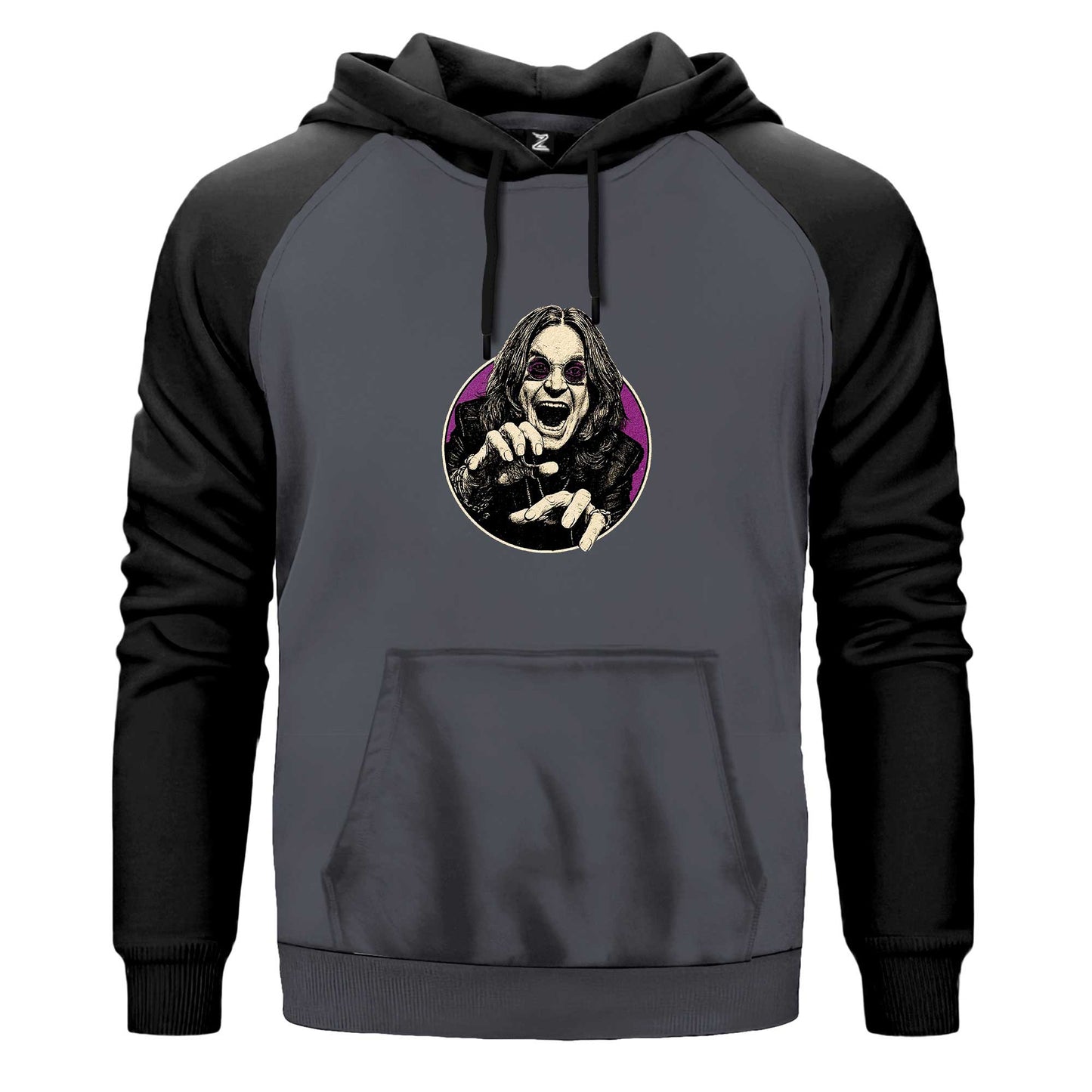 Ozzy Osbourne Portre Renkli Reglan Kol Sweatshirt Kapşonlu