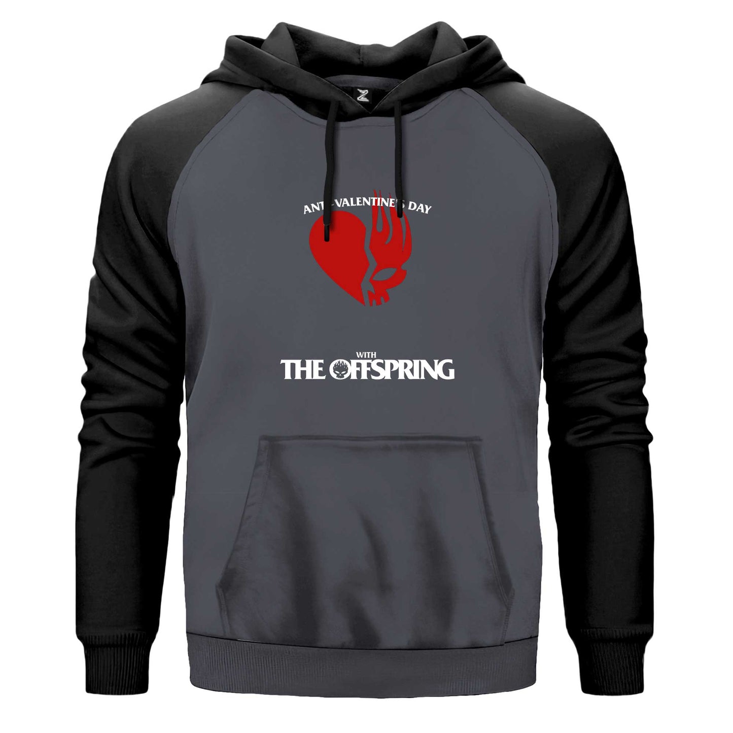 The Offspring Anti Valentine's Day Renkli Reglan Kol Sweatshirt Kapşonlu