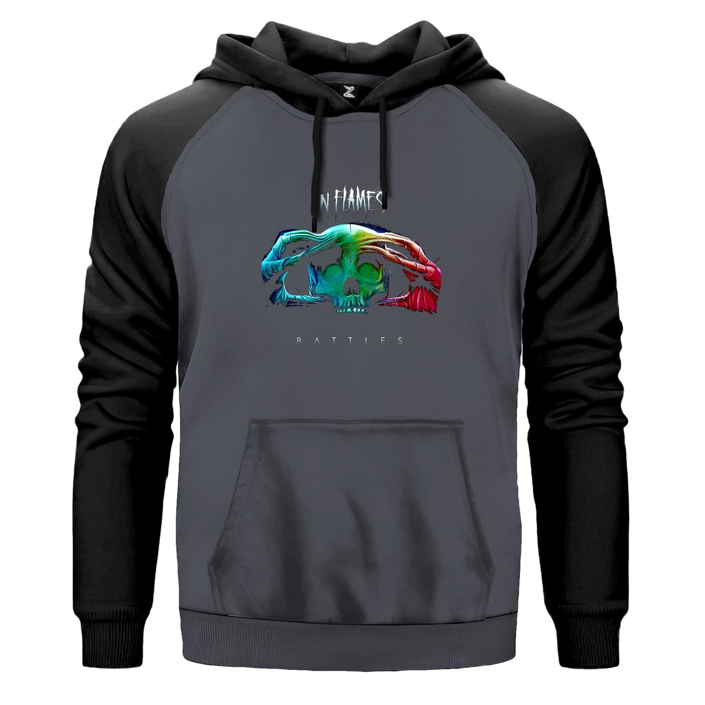 In Flames Battles Renkli Reglan Kol Sweatshirt Kapşonlu