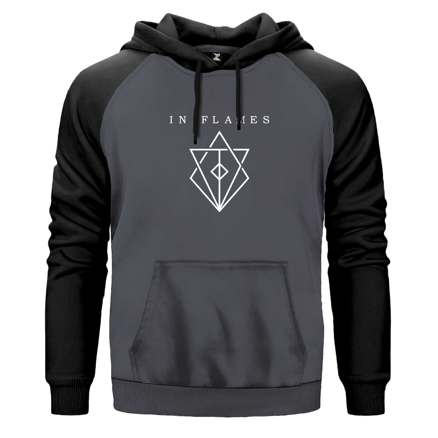 In Flames Symbol Logo Renkli Reglan Kol Sweatshirt Kapşonlu