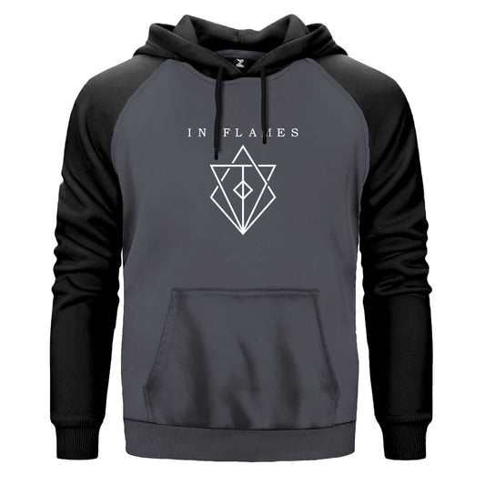 In Flames Symbol Logo Renkli Reglan Kol Sweatshirt Kapşonlu