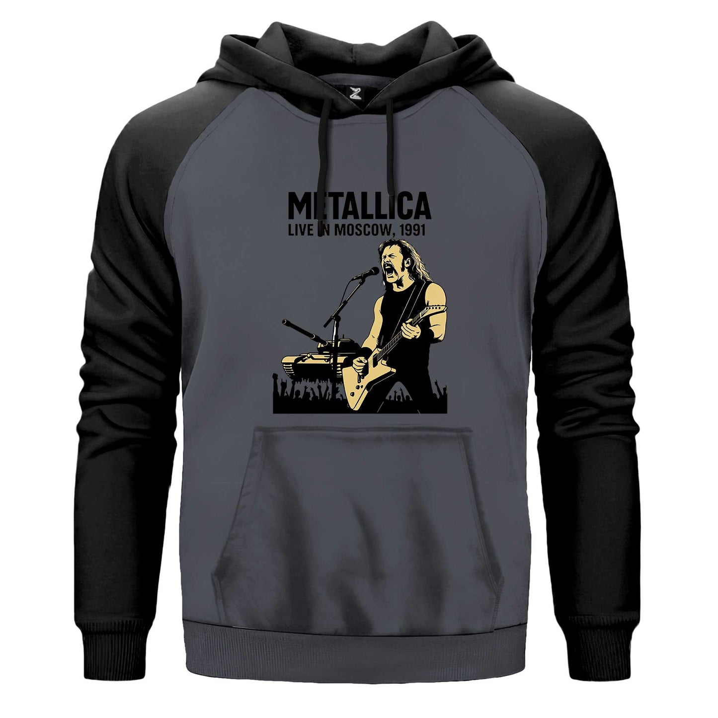 Metallica Live İn Moscow Renkli Reglan Kol Sweatshirt Kapşonlu
