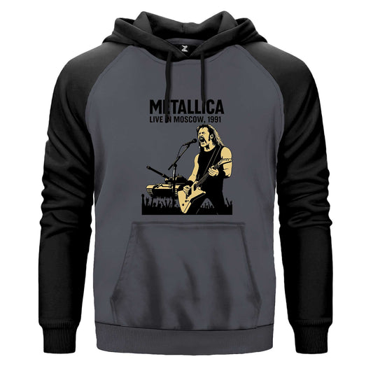 Metallica Live İn Moscow Renkli Reglan Kol Sweatshirt Kapşonlu