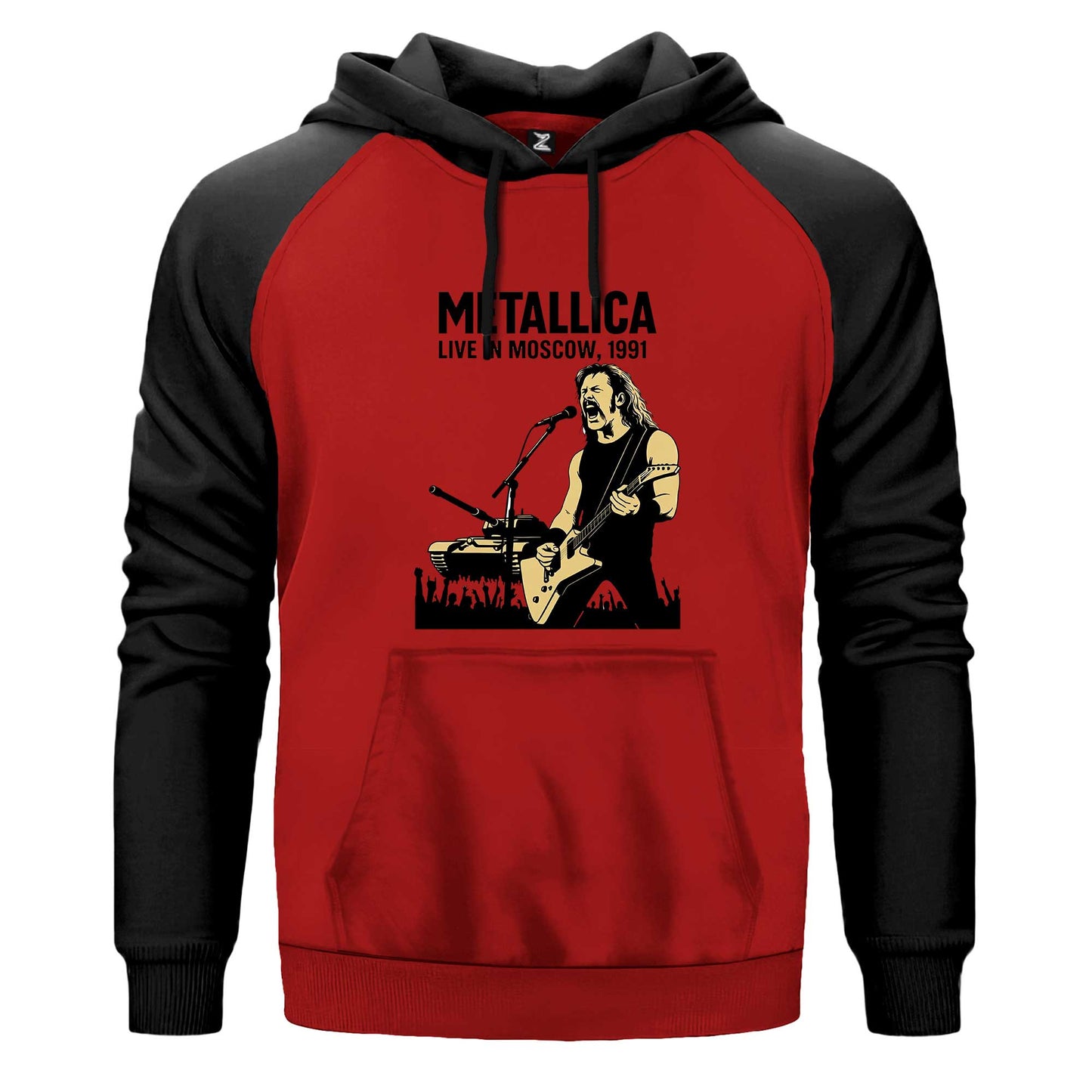 Metallica Live İn Moscow Renkli Reglan Kol Sweatshirt Kapşonlu
