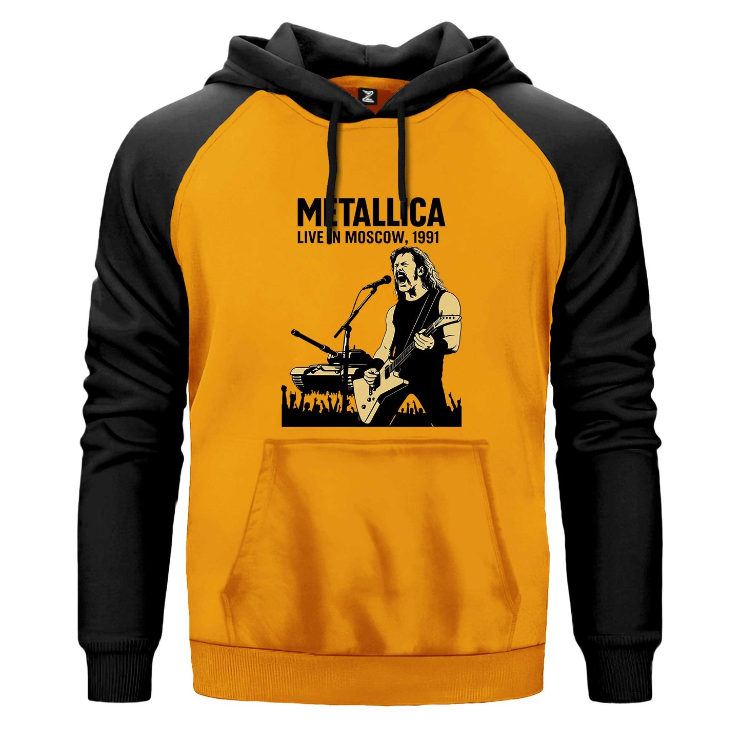 Metallica Live İn Moscow Renkli Reglan Kol Sweatshirt Kapşonlu