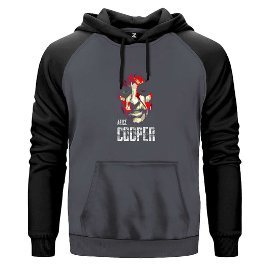 Alice Cooper Silüet Renkli Reglan Kol Sweatshirt Kapşonlu