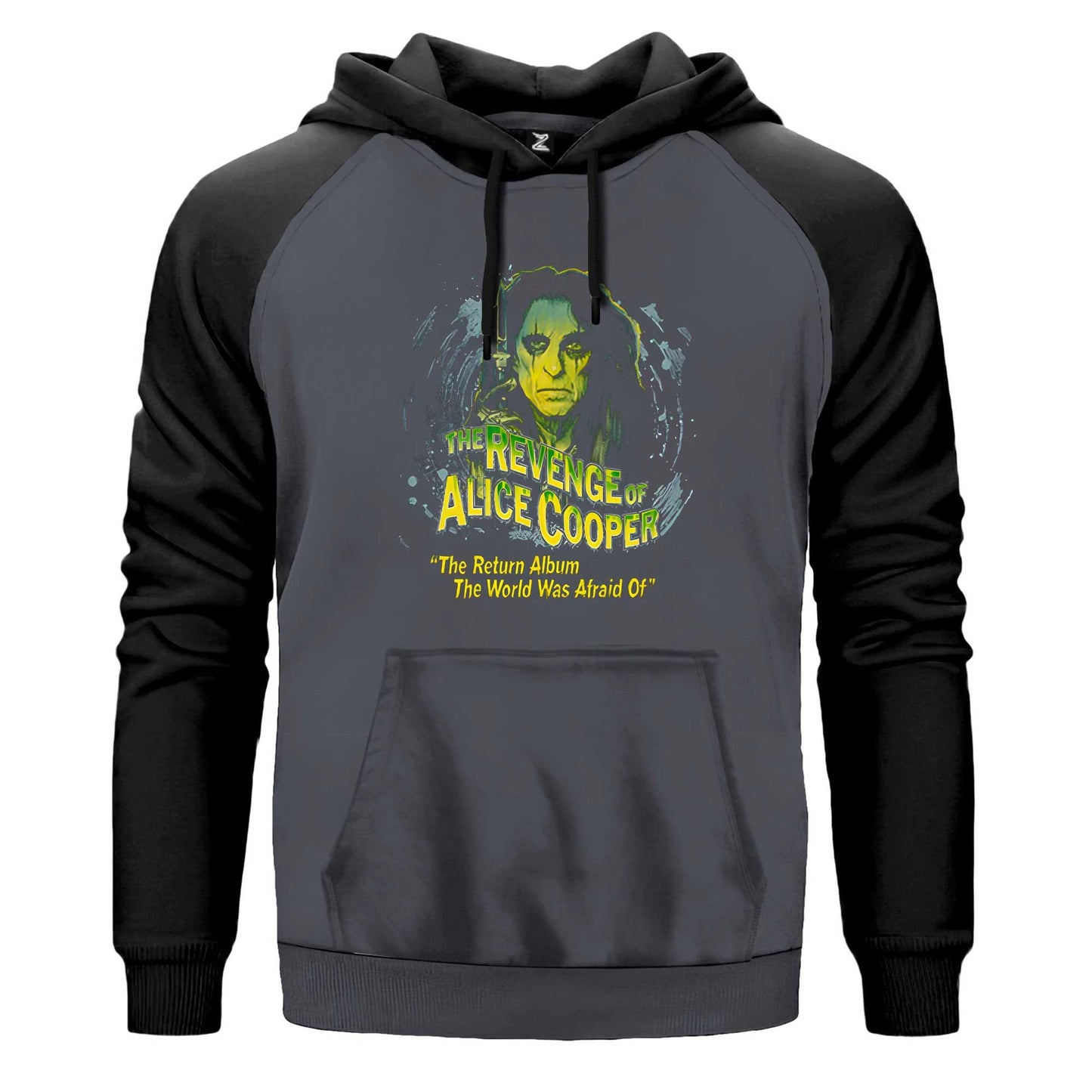 Alice Cooper The Revenge of Face Renkli Reglan Kol Sweatshirt Kapşonlu