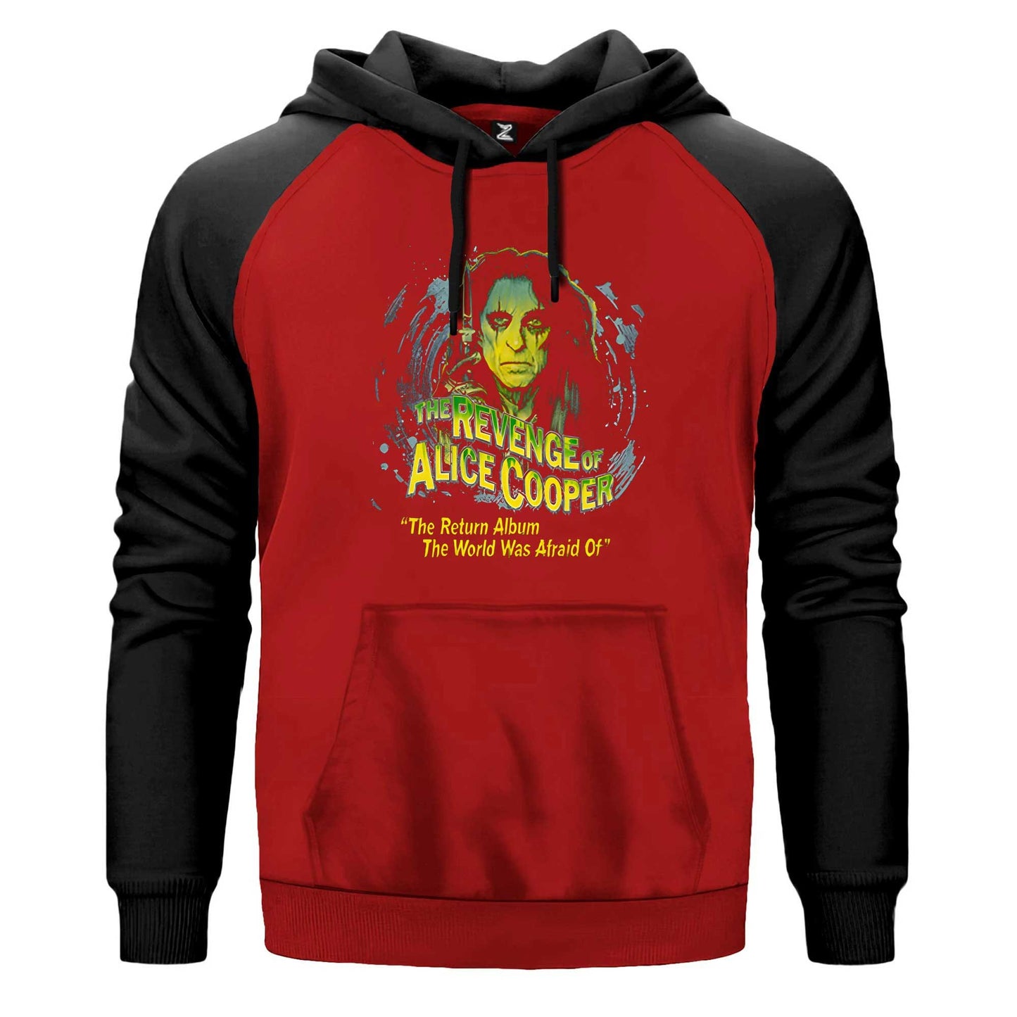 Alice Cooper The Revenge of Face Renkli Reglan Kol Sweatshirt Kapşonlu