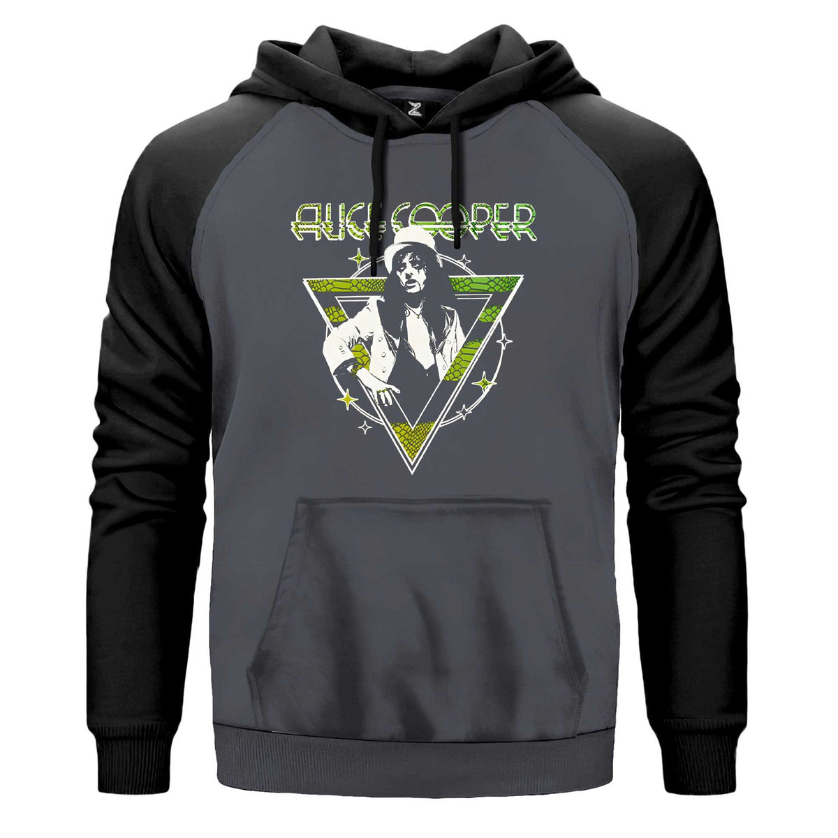 Alice Cooper Welcome To My Nightmare Renkli Reglan Kol Sweatshirt Kapşonlu çift renk reglan kol kapşonlu sweatshirt - gri