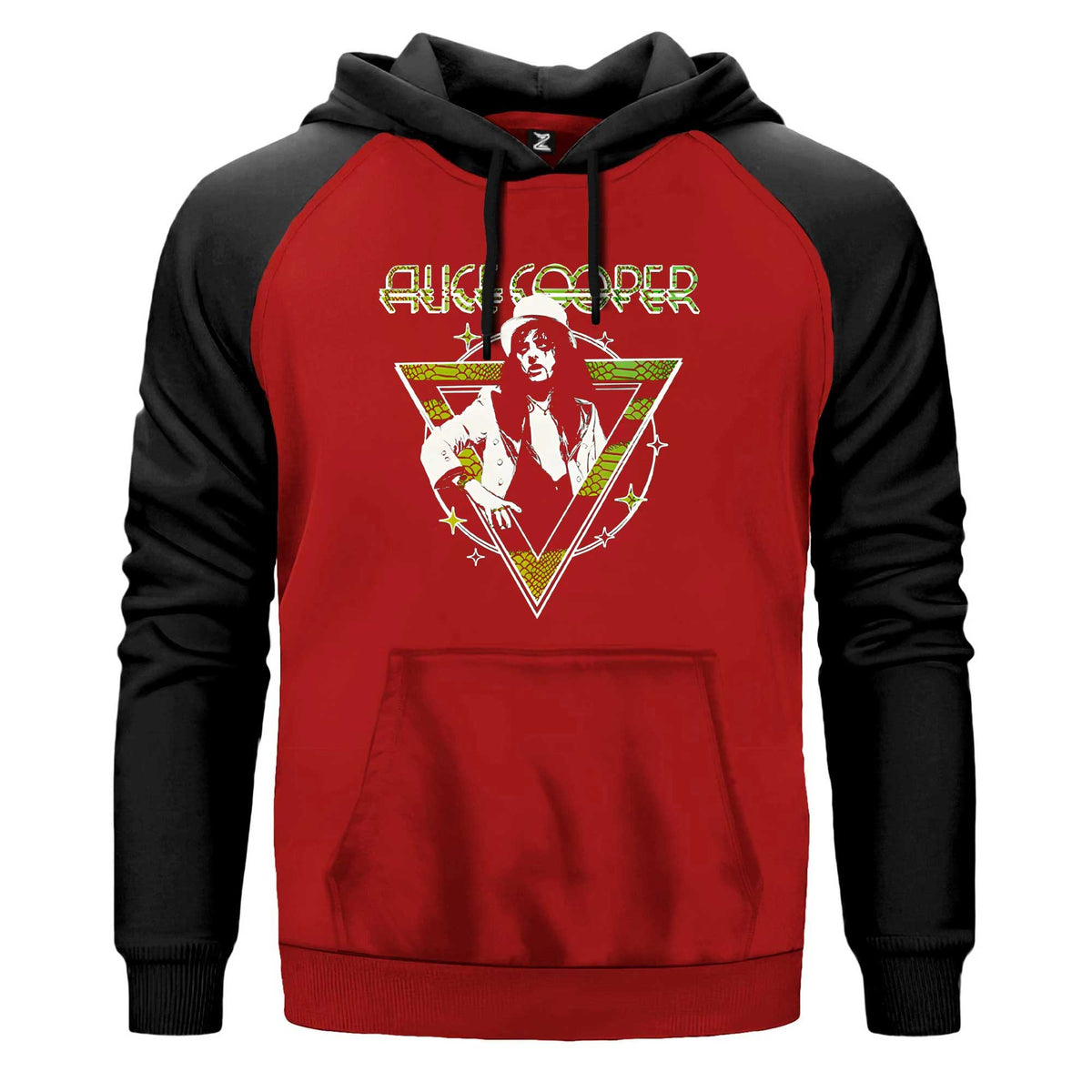 Alice Cooper Welcome To My Nightmare Renkli Reglan Kol Sweatshirt Kapşonlu çift renk reglan kol kapşonlu sweatshirt - kırmızı