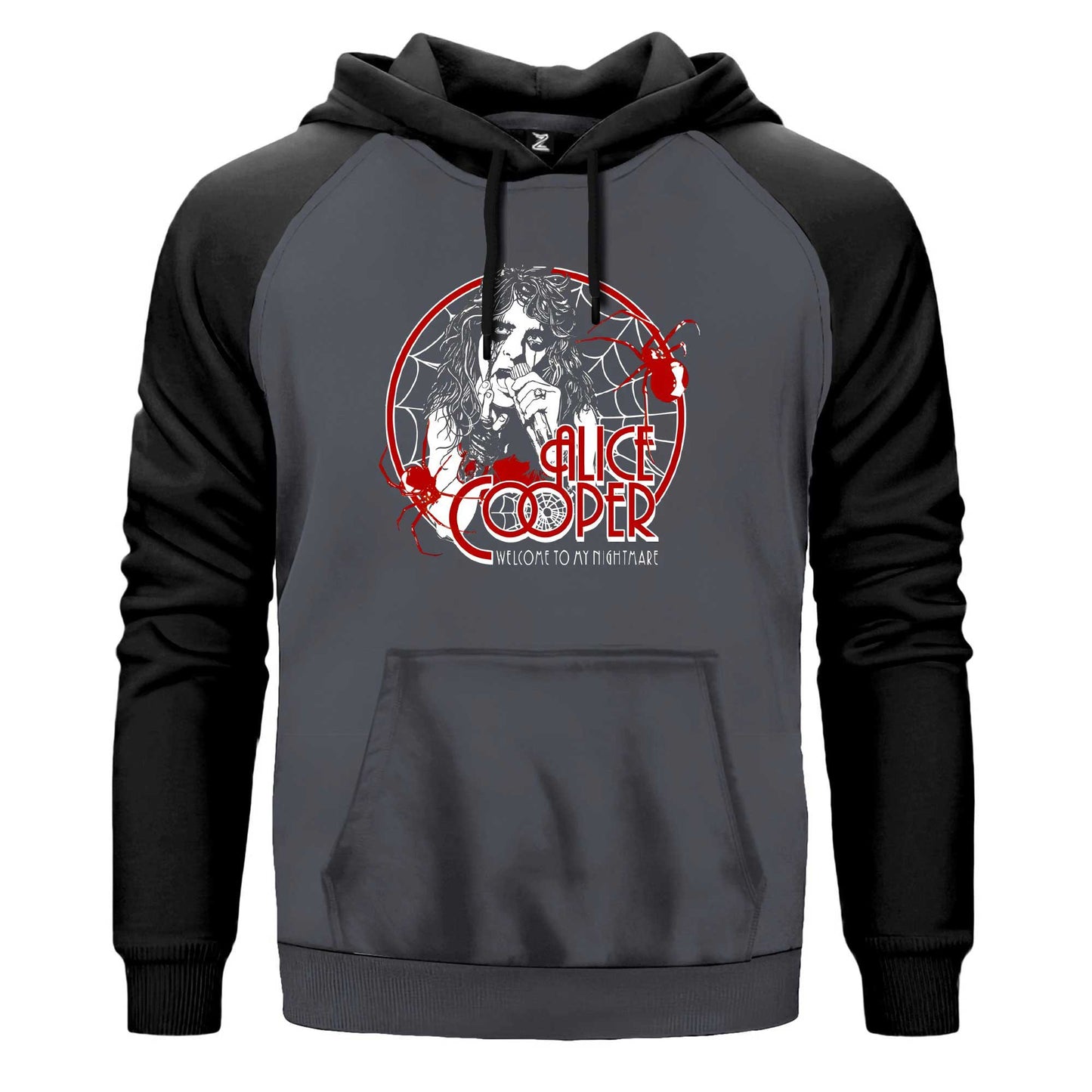 Alice Cooper Welcome To My Nightmare Red Renkli Reglan Kol Sweatshirt Kapşonlu