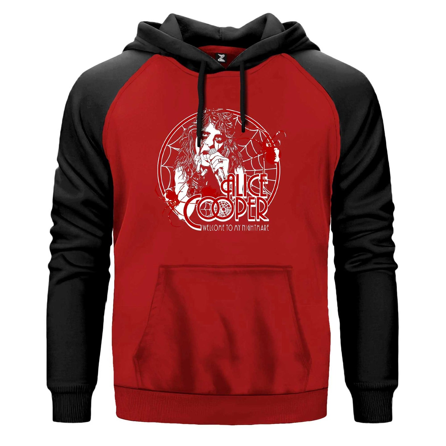 Alice Cooper Welcome To My Nightmare Red Renkli Reglan Kol Sweatshirt Kapşonlu
