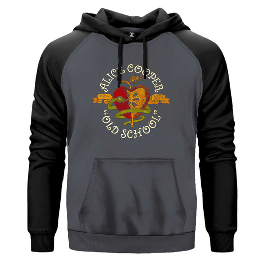 Alice Cooper Old School Renkli Reglan Kol Sweatshirt Kapşonlu