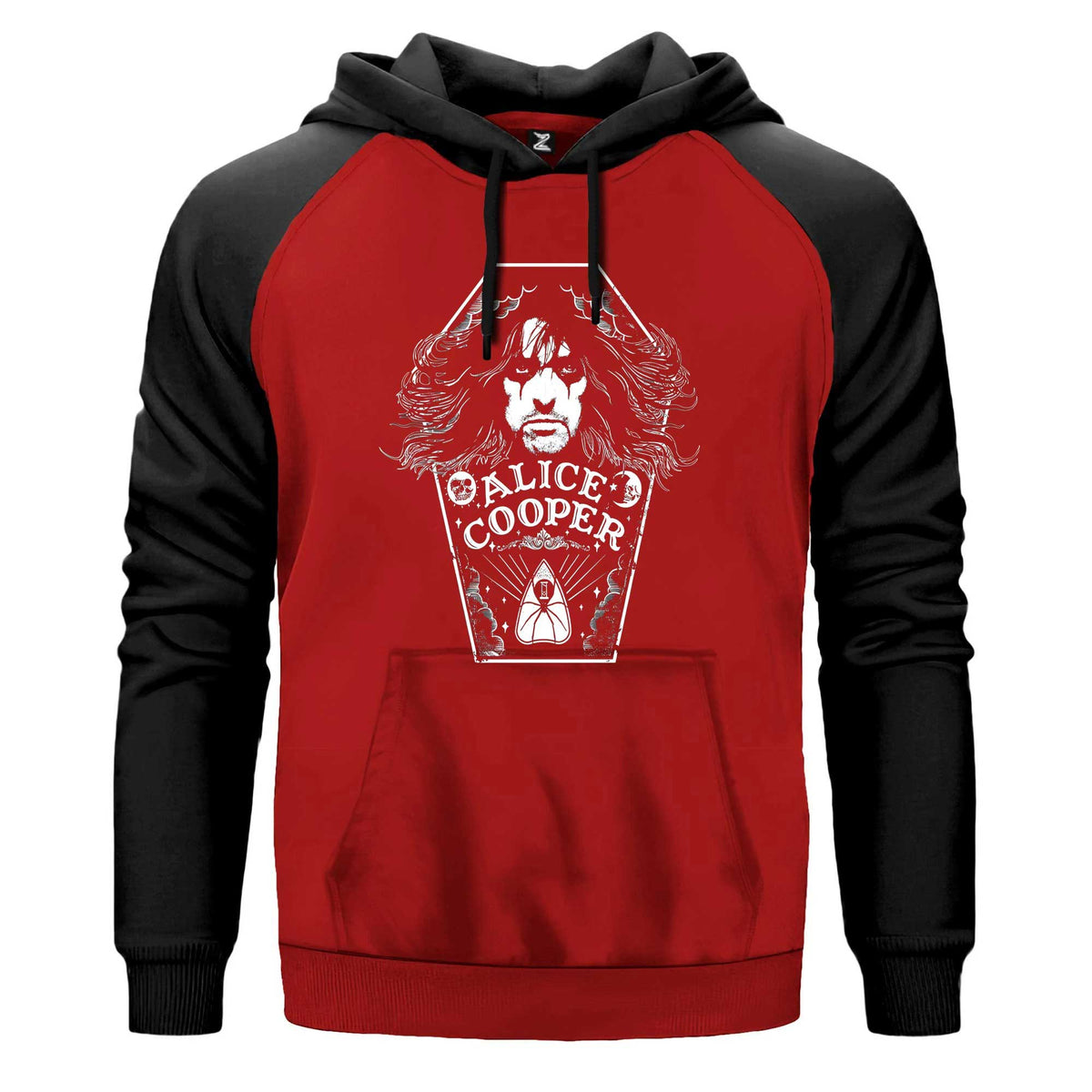Alice Cooper Moon Of Alice Renkli Reglan Kol Sweatshirt Kapşonlu çift renk reglan kol kapşonlu sweatshirt - kırmızı