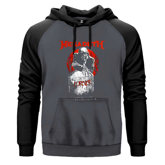 Megadeth Forever on Reels Renkli Reglan Kol Sweatshirt Kapşonlu
