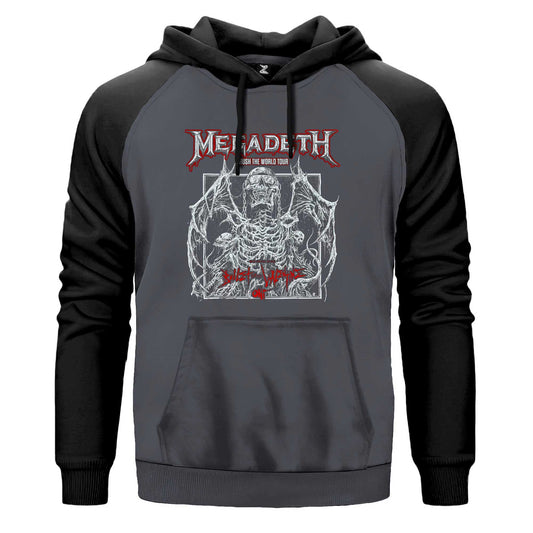 Megadeth Crush The World Renkli Reglan Kol Sweatshirt Kapşonlu