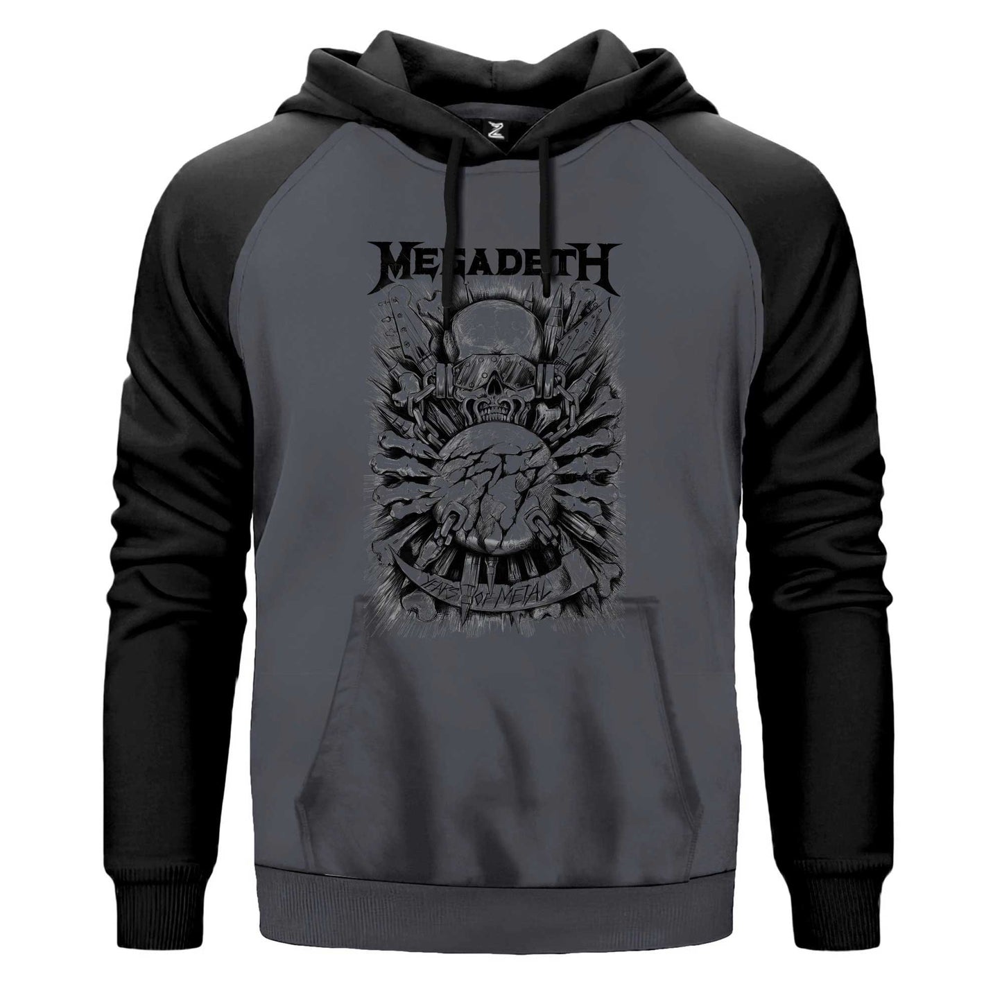 Megadeth Years Of Metal Renkli Reglan Kol Sweatshirt Kapşonlu