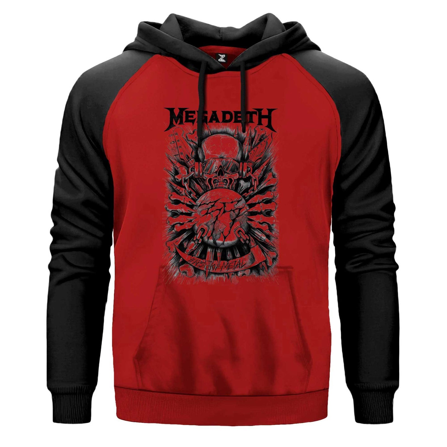Megadeth Years Of Metal Renkli Reglan Kol Sweatshirt Kapşonlu