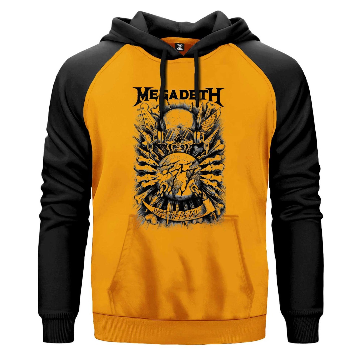 Megadeth Years Of Metal Renkli Reglan Kol Sweatshirt Kapşonlu