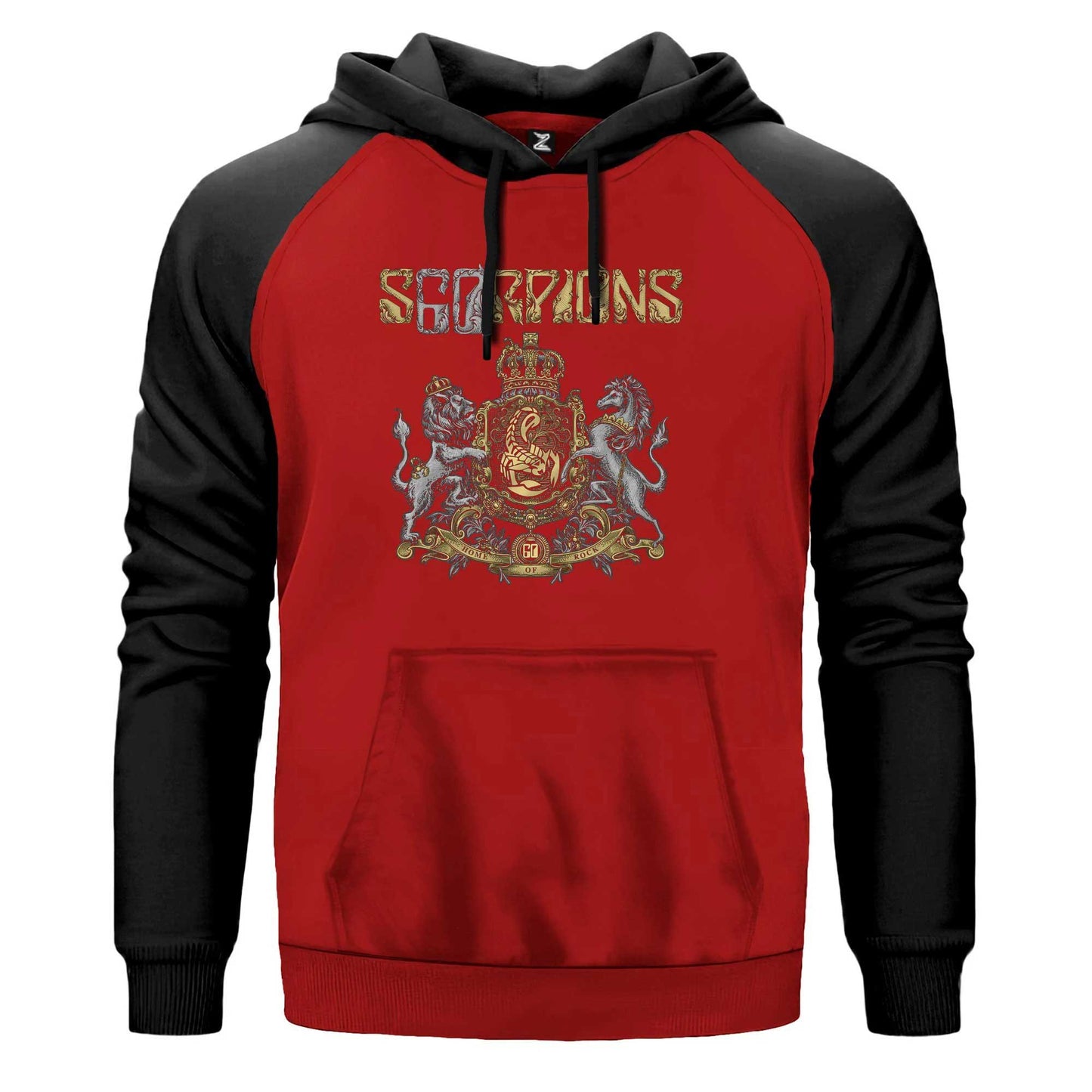 Scorpions Home Of Rock Renkli Reglan Kol Sweatshirt Kapşonlu