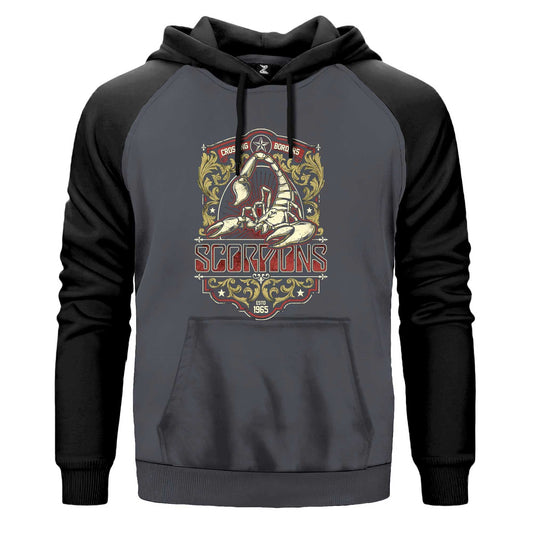 Scorpions Crossing Borders Renkli Reglan Kol Sweatshirt Kapşonlu