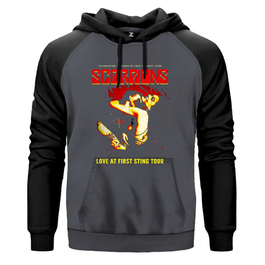 Scorpions Love At First Sting Renkli Reglan Kol Sweatshirt Kapşonlu