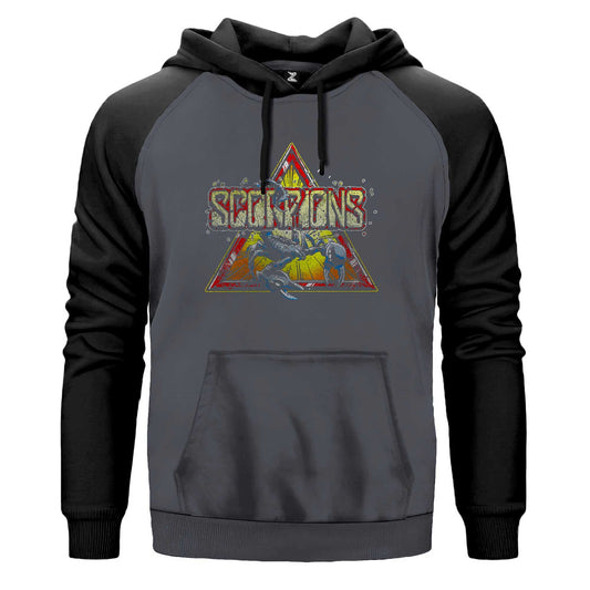 Scorpions Triangle Renkli Reglan Kol Sweatshirt Kapşonlu