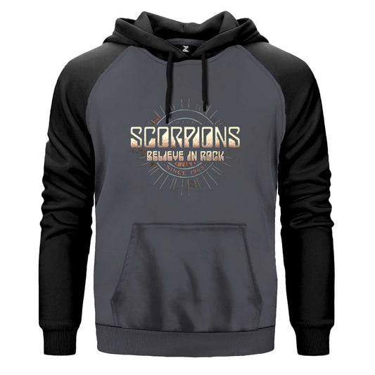 Scorpions Believe In Rock Renkli Reglan Kol Sweatshirt Kapşonlu