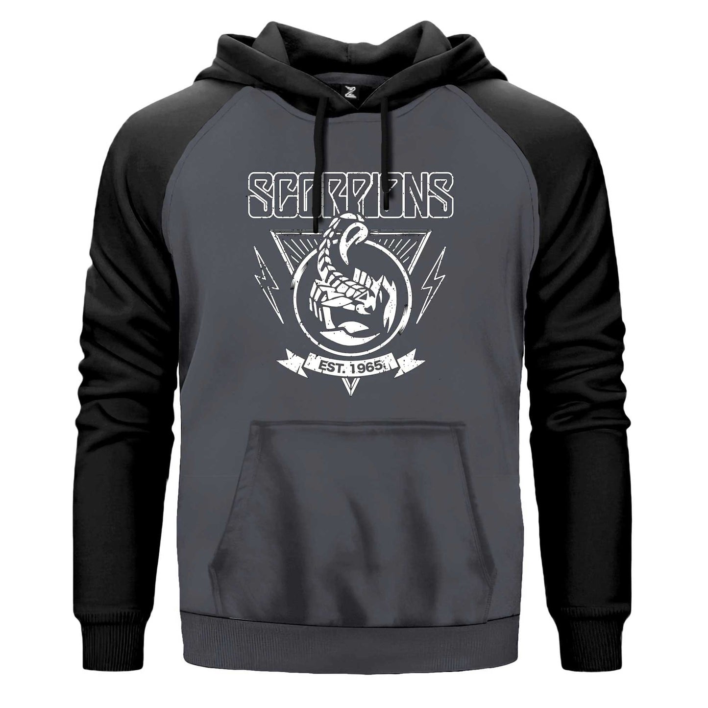 Scorpions Est. 1965 Renkli Reglan Kol Sweatshirt Kapşonlu