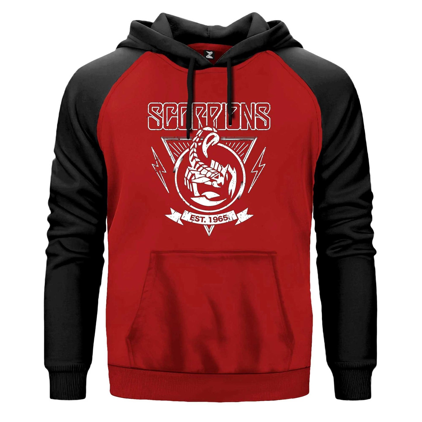 Scorpions Est. 1965 Renkli Reglan Kol Sweatshirt Kapşonlu