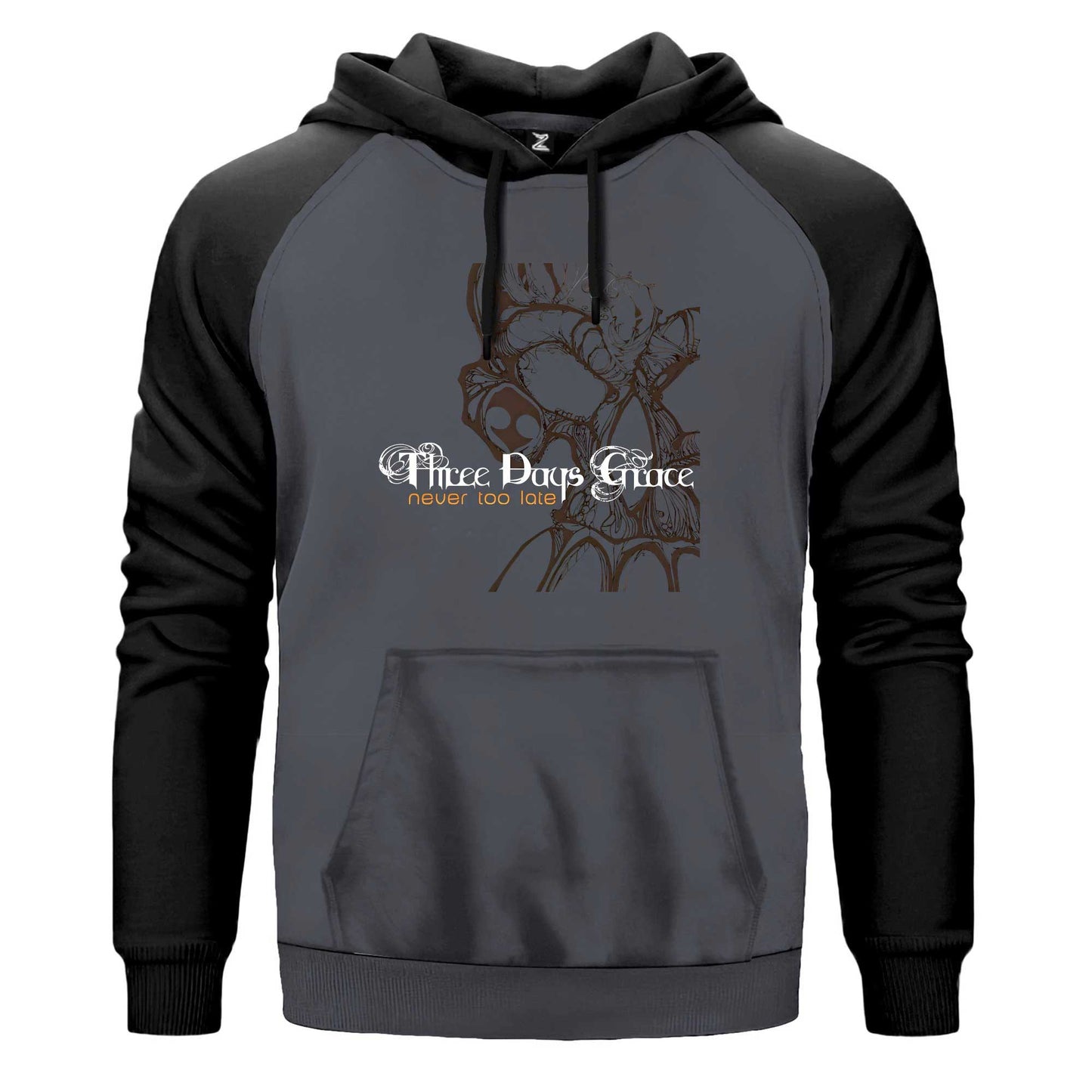 Three Days Grace Never Too Late Renkli Reglan Kol Sweatshirt Kapşonlu