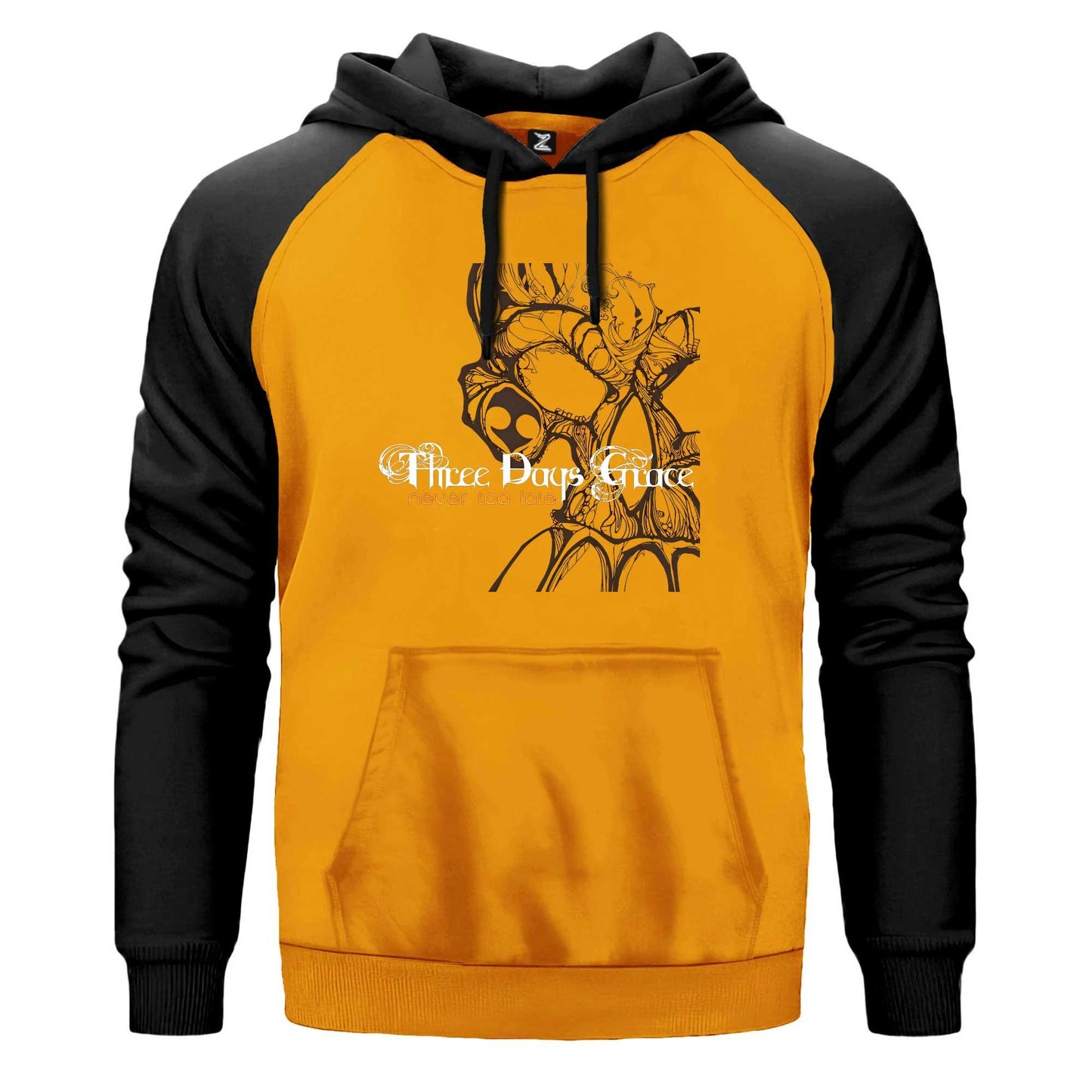 Three Days Grace Never Too Late Renkli Reglan Kol Sweatshirt Kapşonlu