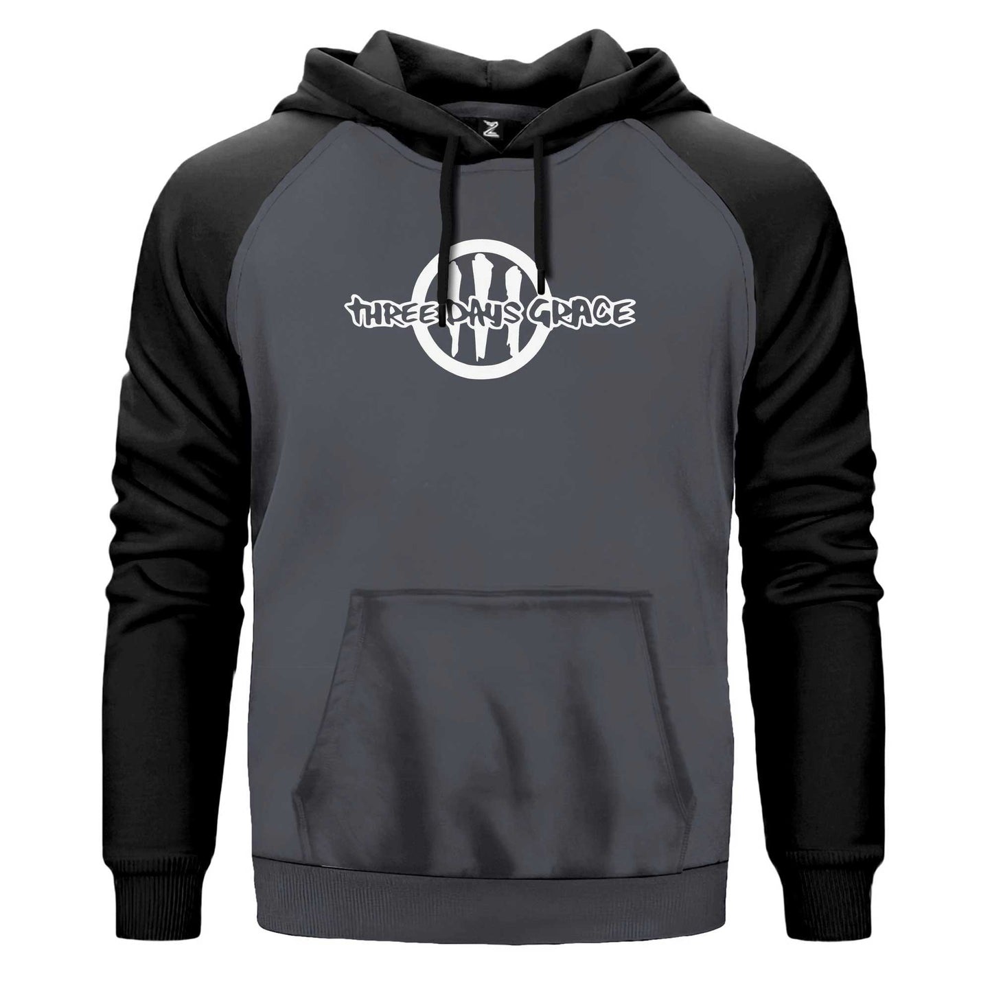 Three Days Grace Logo Renkli Reglan Kol Sweatshirt Kapşonlu