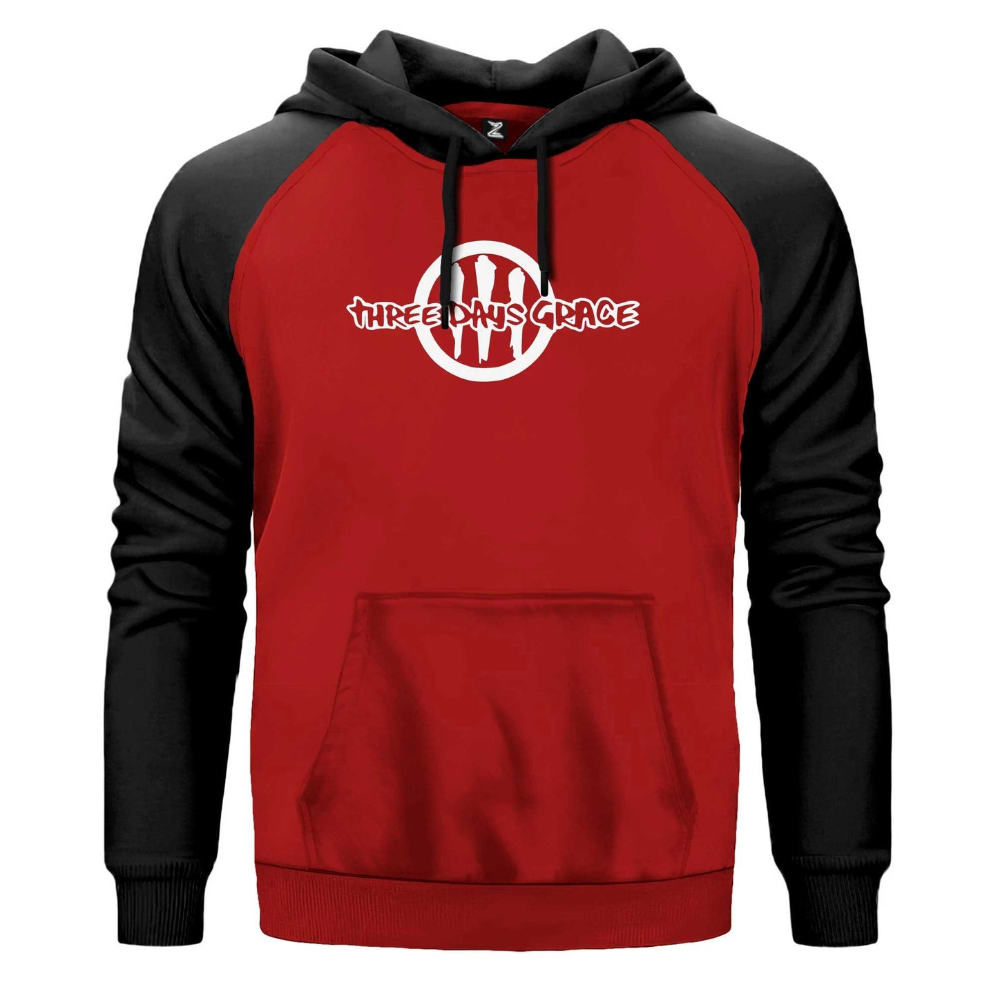 Three Days Grace Logo Renkli Reglan Kol Sweatshirt Kapşonlu