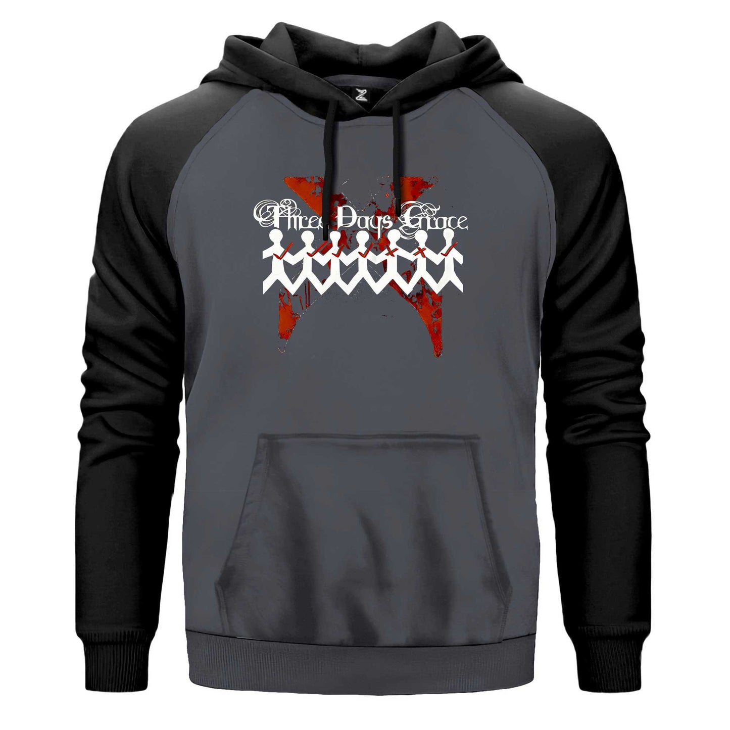 Three Days Grace One-X Renkli Reglan Kol Sweatshirt Kapşonlu