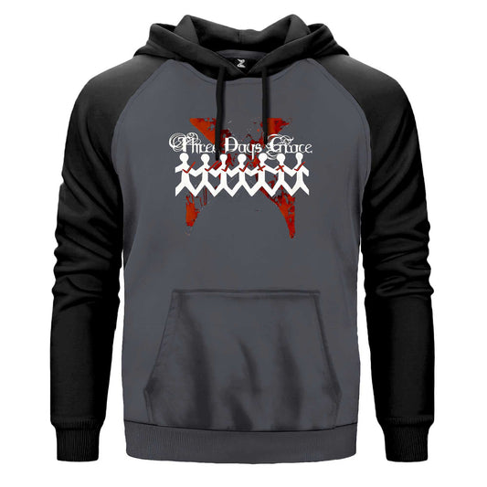 Three Days Grace One-X Renkli Reglan Kol Sweatshirt Kapşonlu