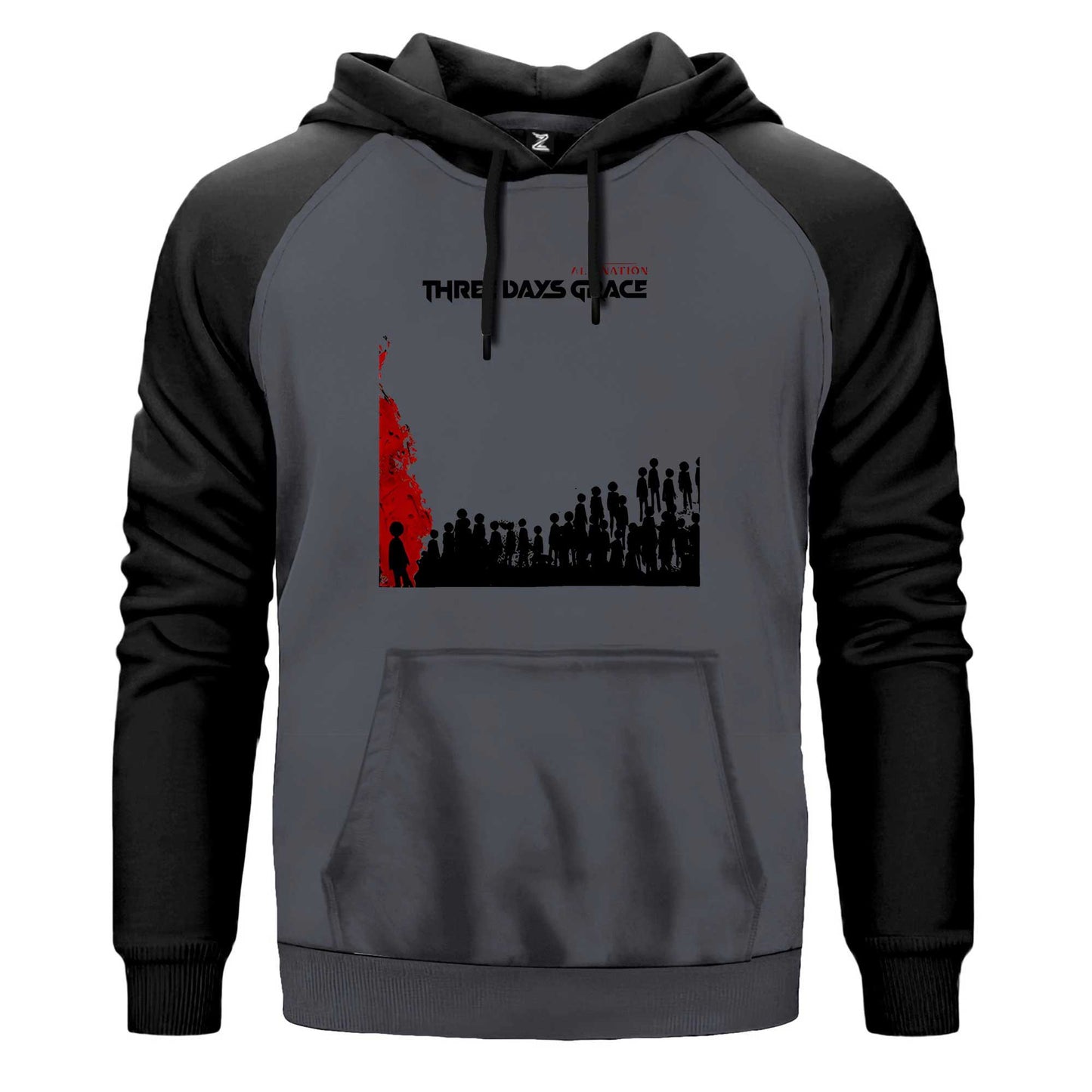 Three Days Grace Alienation Album Renkli Reglan Kol Sweatshirt Kapşonlu