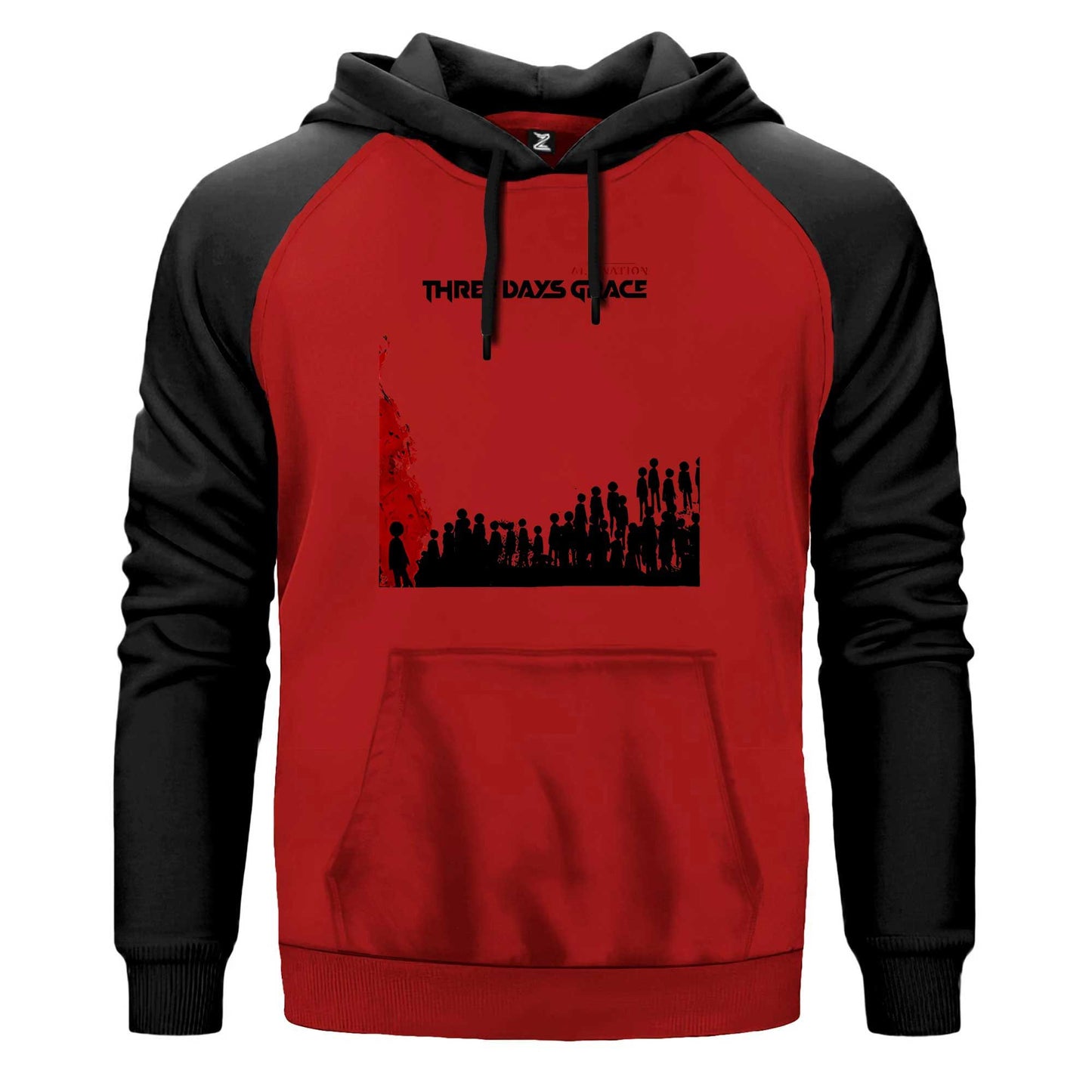 Three Days Grace Alienation Album Renkli Reglan Kol Sweatshirt Kapşonlu