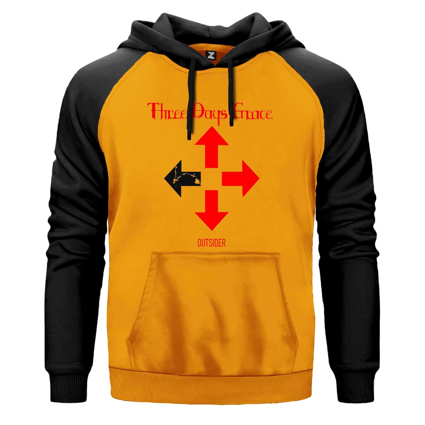 Three Days Grace Outsider Renkli Reglan Kol Sweatshirt Kapşonlu