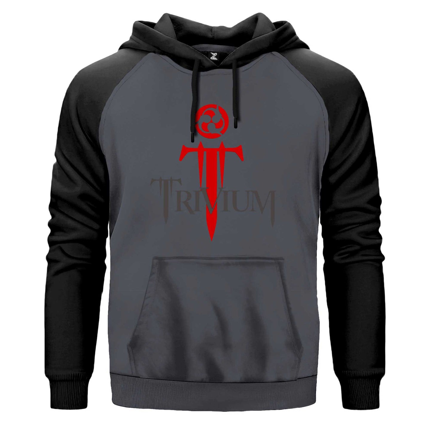 Trivium Logo Red Renkli Reglan Kol Sweatshirt Kapşonlu