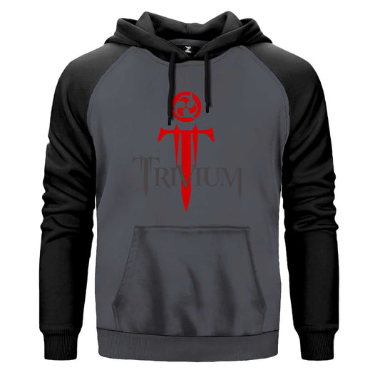 Trivium Logo Red Renkli Reglan Kol Sweatshirt Kapşonlu