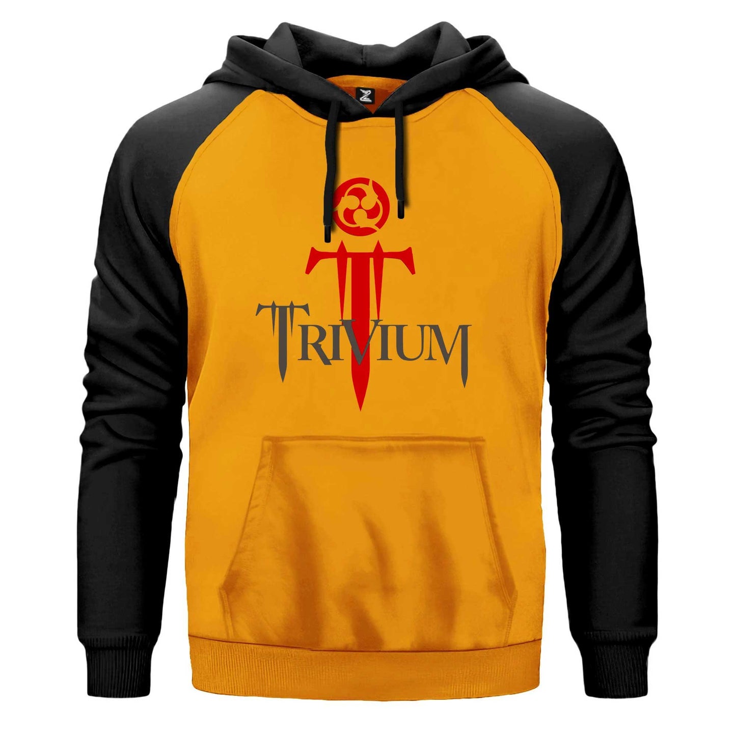 Trivium Logo Red Renkli Reglan Kol Sweatshirt Kapşonlu