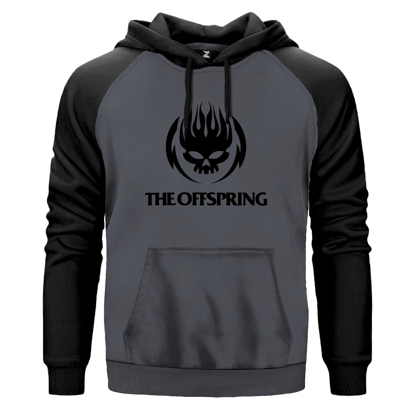 The Offspring Logo Skull Text Renkli Reglan Kol Sweatshirt Kapşonlu