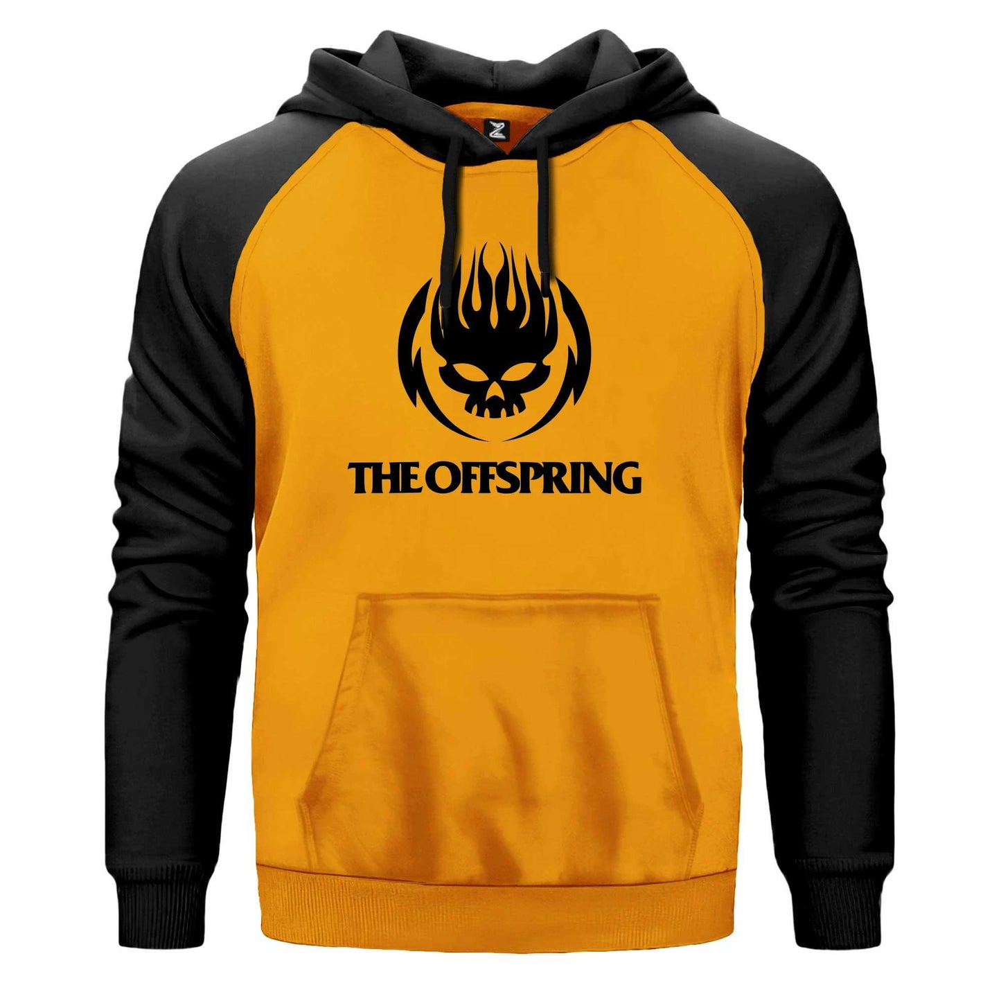 The Offspring Logo Skull Text Renkli Reglan Kol Sweatshirt Kapşonlu