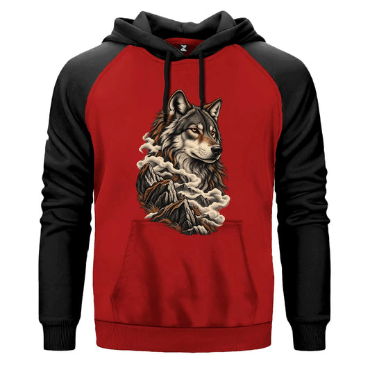 Sisli Zirve Bozkurt Renkli Reglan Kol Sweatshirt Kapşonlu