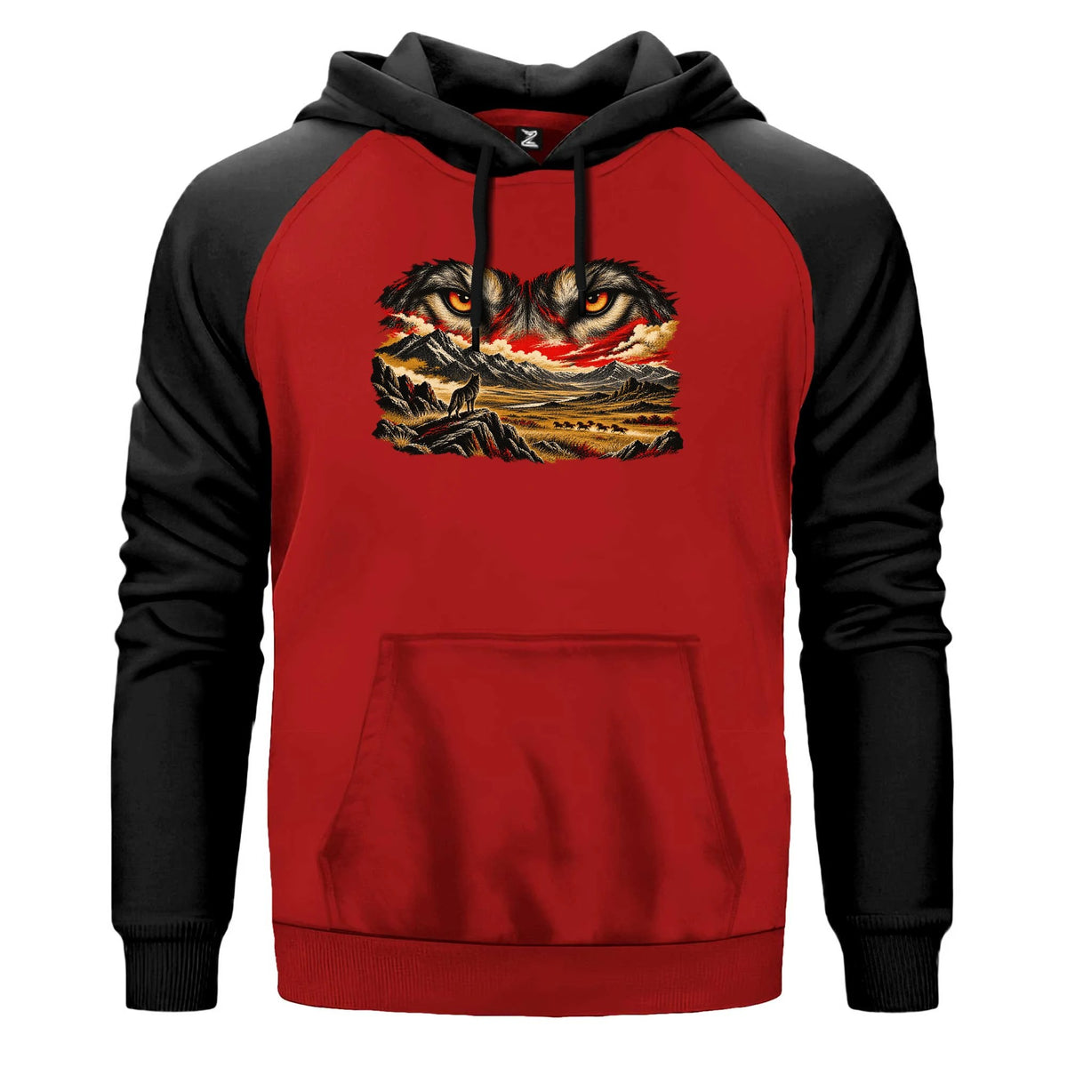 Bozkurt Bakışı Renkli Reglan Kol Sweatshirt Kapşonlu
