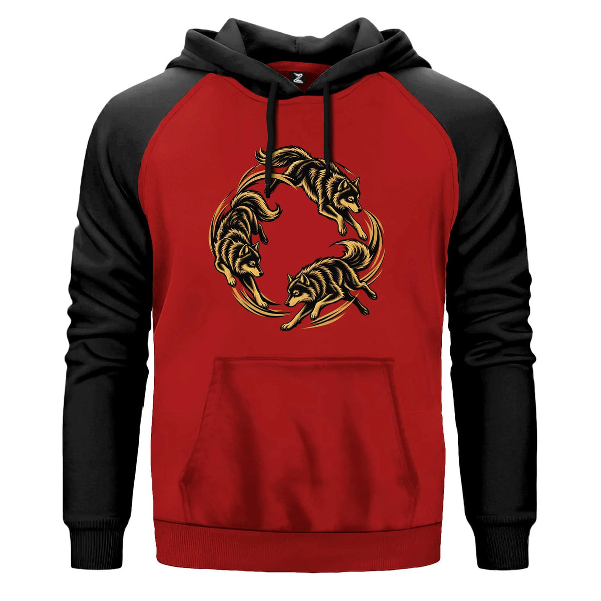 Bozkurt Sürüsü Renkli Reglan Kol Sweatshirt Kapşonlu