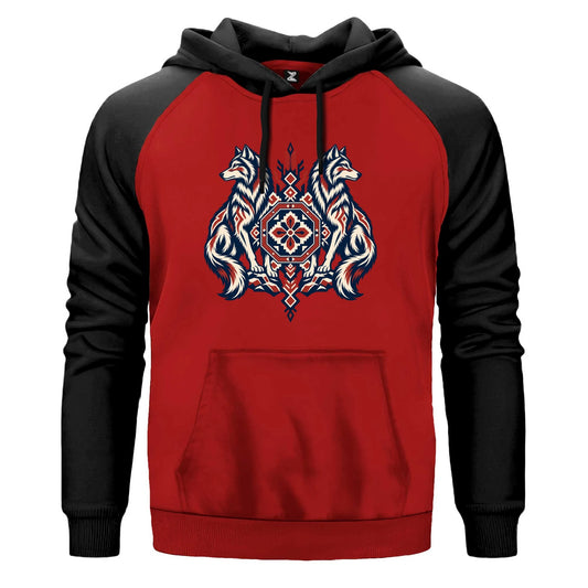 Muhafız Bozkurtlar Renkli Reglan Kol Sweatshirt Kapşonlu